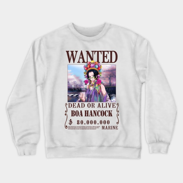 Boa Hancock One Piece Wanted Crewneck Sweatshirt by Teedream